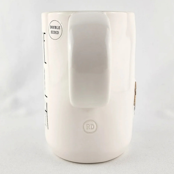 Rae Dunn Artisan Double Sided YOU'RE A REEL CATCH Fishing Tall White Green Mug - Picture 5 of 12